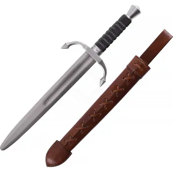 Replika zbraně Deepeka Renesanční dýka s koženou pochvou, bojová dýka, bojová třída D