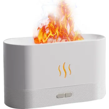 Elektrický aroma difuzér Aroma difuzér s LED projekcí ohně, bílý