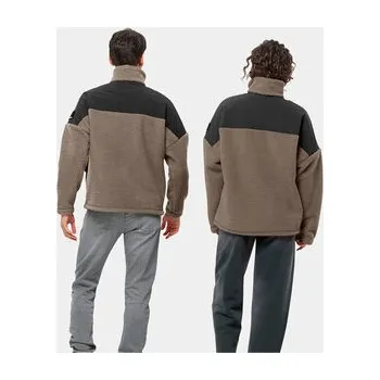 Pánské oblečení Jack Wolfskin Fleecová mikina Maarweg Jkt 1711241 Hnědá Regular Fit XL