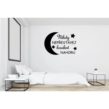 Samolepící dekorace Lepy.cz Samolepka na zeď Nepřestávej koukat nahoru Velikost (šířka x výška): 55x38cm, Barevná varianta: Pastelová oranžová