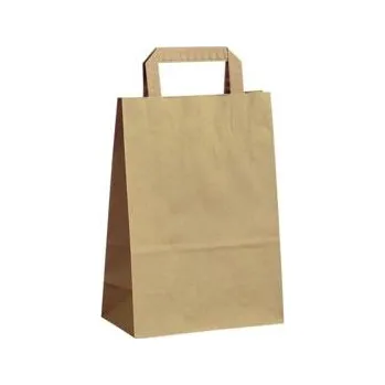 Nákupní taška Papírová taška hnědá Topcraft 200x100x280 mm s plochým uchem
