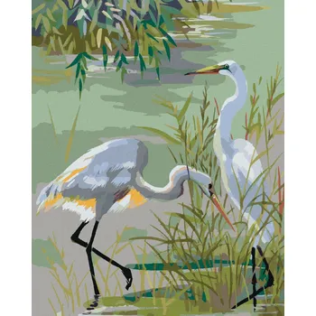 Hračka Zuty Dvě volavky popelavé u jezera bez rámu