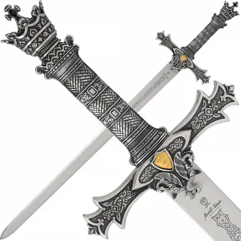 Replika zbraně Marto Krátký meč krále Artuše se starostříbrným povrchem
