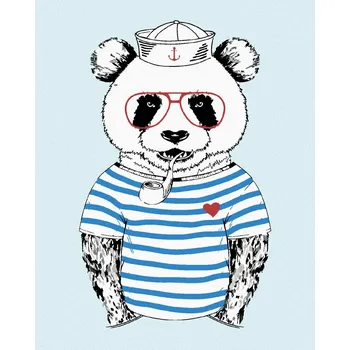 Hračka Diamondi Diamantové malování - NÁMOŘNÍK PANDA Rozměr: 40x50 cm, Rámování: bez rámu a bez vypnutí plátna