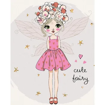 Diamondi Diamantové malování - DÍVKA VÍLA Rozměr: 40x50 cm, Rámování: bez rámu a bez vypnutí plátna