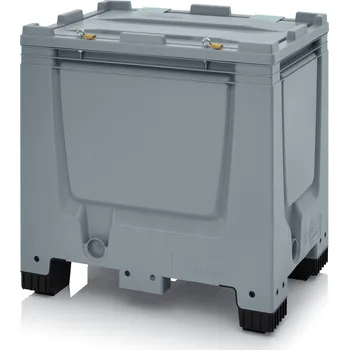 paleta Big boxy s uzamykatelným systémem SA/SC 80 x 60 x 83 cm, 4 nohy - Stříbrošedá - materiál: 1 A nový materiál HD-PE - BBG 86 SASC