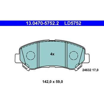 Auto-moto Sada brzdových destiček, kotoučová brzda ATE 13.0470-5752.2