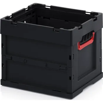 paleta ESD skládací přepravky bez víka 40 x 30 x 32 cm - Dopravní černá - materiál: ESD PP - ESD FB 43/32