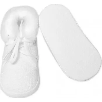 Kojenecké oblečení Kojenecké capáčky/botičky na šněrování s kožíškem, Baby Nellys, bílé, 56/62 (0-3m)