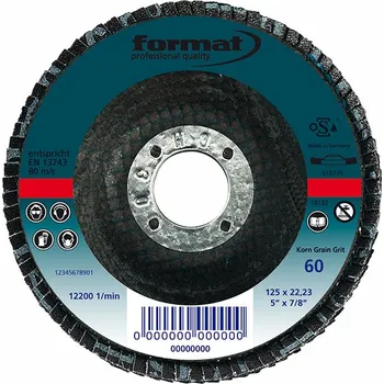 Brusný kotouč Lamelový brusný kotouč Format CER vypouklý 125mm - K60