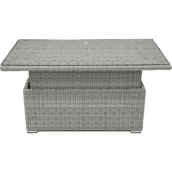 Zahradní stůl DEOKORK Ratanový stůl výsuvný jídelní / odkládací 140 x 80 cm SEVILLA (šedá)