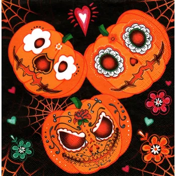 Papírový ubrousek UBR-G48, Ubrousek, 16x16 cm, DÝNĚ S OBLIČEJI, 1 kus