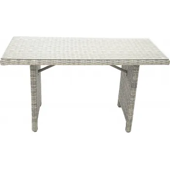 Zahradní stůl DEOKORK Ratanový stůl 140 x 80 cm SEVILLA (šedá)