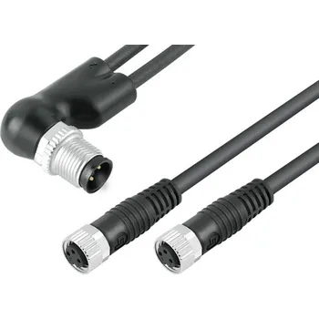 Elektrická zásuvka Propojovací vedení s dvojitou úhlovou zástrčkou a kabelovými zásuvkami. počet pólů: 4 černá binder