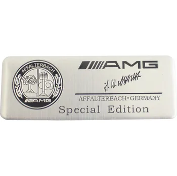 Znak automobilu Plaketa na motor AMG Mercedes-Benz - černo stříbrná EIC-176