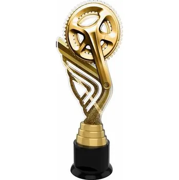 Akrylátová trofej s motivem kola - Výška: 27cm Barva: Zlatá Text: Žádný