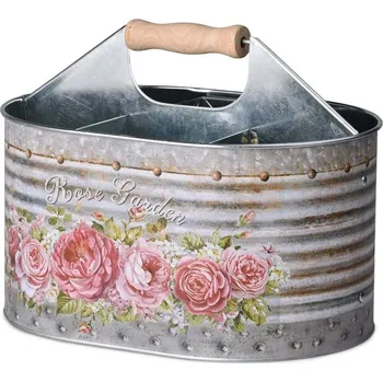 Dóza na potraviny Dóza plechová oválná 245x175x185mm, zahrada růží 508 gram