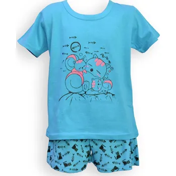 Chlapecké pyžamo Dětské pyžamo s krátkým rukávem Londog Cats - modré, 104