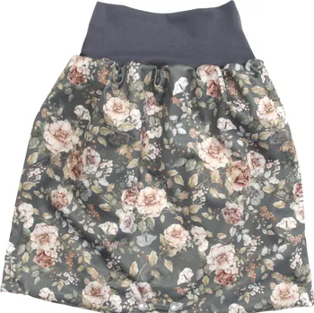 Plenkové kalhoty Breberky BIO Noční sukýnka - Svlačec s růží VELIKOST: M