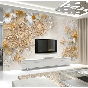 Fototapeta Solution Media 3D tapeta - Zlaté šperky a motýl MU1228 3 - 3D Relief - Vliesová tapeta - 320g/m2