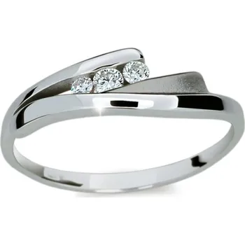 Prsten Dámský prsten bílé zlato 585/000 přírodní diamant 0.102 ct G/SI DF1750 velikost 54