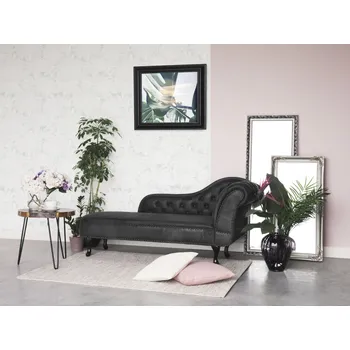 Křeslo Lenoška šedá semišová pravostranná obývací pokoj moderní design Beliani