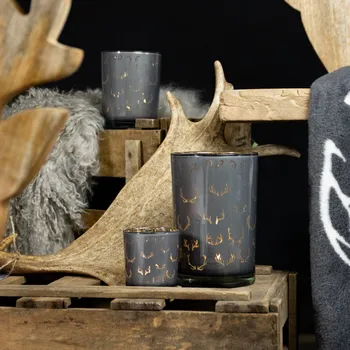 Svícen Granitový skleněný svícen s parohy Antlers S - 7*7*8cm