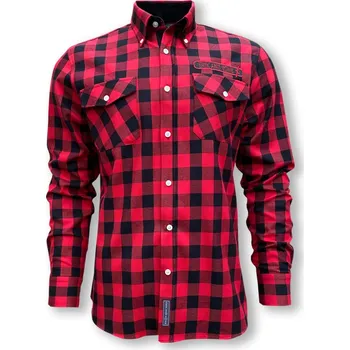 Pánská košile Košile pánská Erik and Sons Skovhugger 1/1 - červená-černá, 4XL