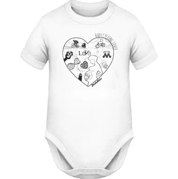 Kojenecké oblečení dětské body - BABY CYCLING LOVER - bílá 18-24 MONTHS