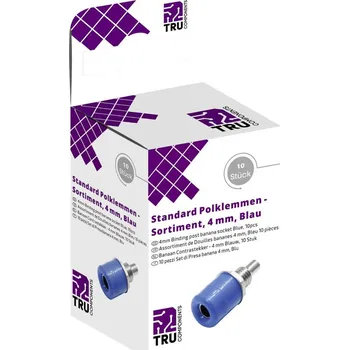 Elektrická zásuvka TRU COMPONENTS sada laboratorních zástček zásuvka, vestavná vertikální modrá 10 ks