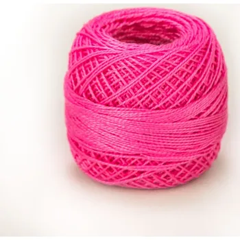 Příze Háčkovací / vyšívací příze PERLOVKA 333 sytě růžová, jednobarevná, 10g/85m
