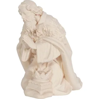 Vánoce Ornatis Tři králové - Kašpar Provedení: Přírodní bez malování, Velikost stojících figur dospělých postav: 16 cm Dřevěná vyřezávaná soška Krále Kašpara