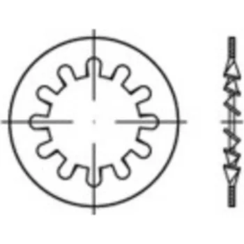 podložka TOOLCRAFT 138341 ozubená podložka vnitřní Ø: 13 mm DIN 6797 pružinová ocel 100 ks