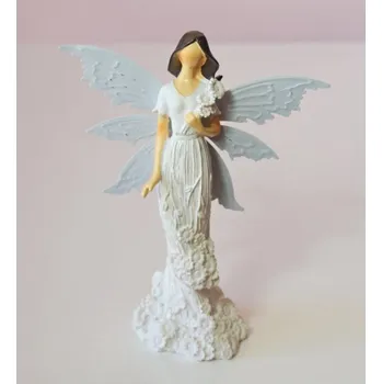 Vánoční dekorace BÍLÝ ANDĚL S LUČNÍM KVÍTÍM