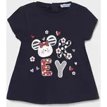 modré letní tričko s třpytivým obrázkem pro holčičky Mayoral 1088 velikost 92