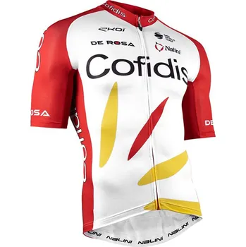 cyklistický dres NALINI Cyklistický dres s krátkým rukávem - COFIDIS 2021 - bílá/červená