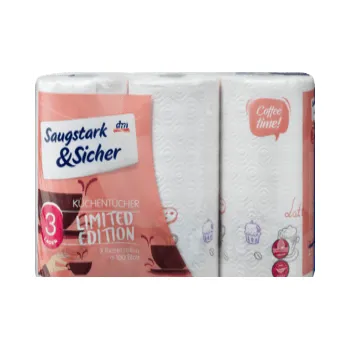 Prací gel Saugstark&Sicher - Kuchyňské papírové ubrousky DESIGN 3-vrstvé 3x100ks - Německo