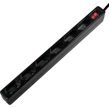 vypínač LogiLink LPS232B zásuvková lišta s vypínačem 6násobná černá Euro zástrčka 1 ks