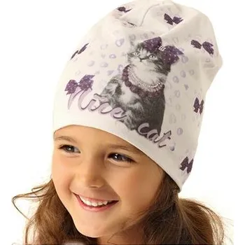 Kojenecká čepice bavlněná čepice s kočičkou Marika Nice Cat velikost 46