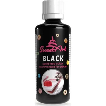 Potravinářské barvivo SweetArt airbrush barva tekutá Black (90 ml)