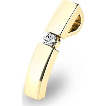 Přívěsek Dámský přívěsek žluté zlato 585/1000 přírodní diamant 0.045 ct G/SI 10835-ZL