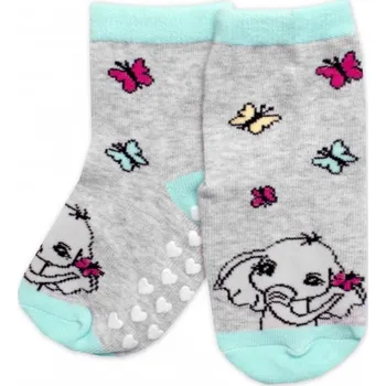 Dětské ponožky s ABS Slůně - šedé, Velikost koj. oblečení 19-22