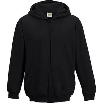 Chlapecká mikina Just Hoods Dětská zipová mikina s dvojitou kapucí a česaným fleecem zevnitř Barva: Černá, Velikost: 9-11 let JH050K