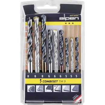 Vrták Alpen 0000802102100 TM 9 9dílná Univerzální sortiment vrtáků