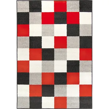 Koberec B-LINE Kusový koberec LOTTO kostky červený 67x120