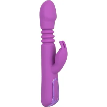 Vibrátor CalExotics Jack Rabbit Elite Thrusting Rabbit, silikonový vibrátor se stimulátorem klitorisu 23,5 x 3,8 cm