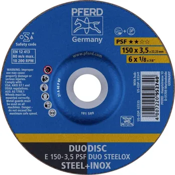 Příslušenství k brusce PFERD TOOLS 62015420 E 150-3,5 PSF DUO STEELOX brusný kotouč lomený Průměr 150 mm Ø otvoru 22.23 mm nerezová ocel, ocel,