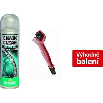 Motokosmetika AKCE Sada MOTOREX - Chain Clean 611 - 500 ml + kartáč na řetěz