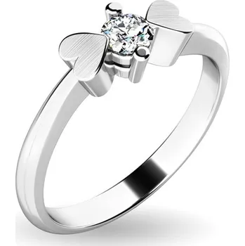 Prsten Zásnubní prsten bílé zlato 585/1000 přírodní diamant 0.130 ct G/SI srdíčky ZP-10932D velikost 55