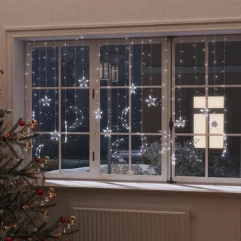 Vánoční dekorace Petrashop Pohádková světla hvězda a měsíc ovladač 345 LED studená bílá328799